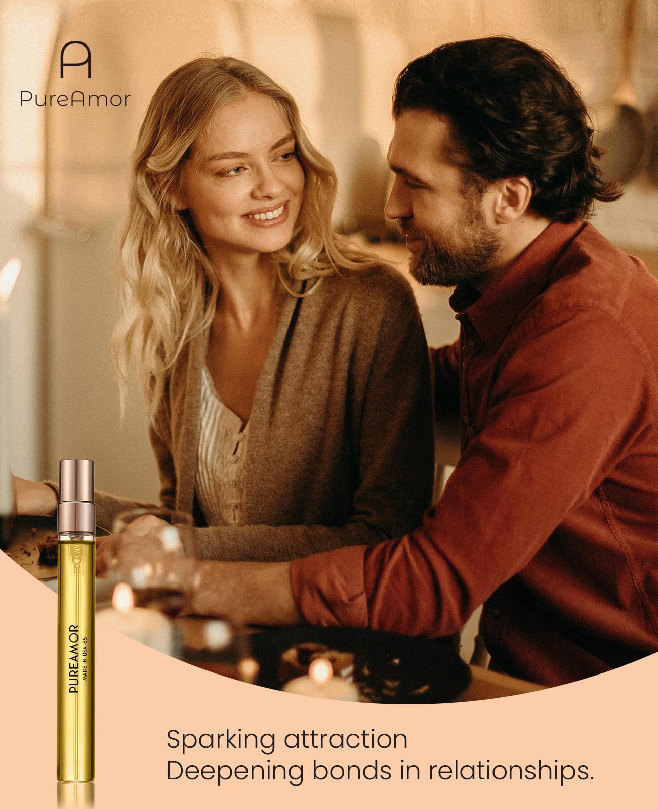 PUREAMOR Pheromones Perfumes for Women, No. 54 Vanilla Cream Scent, Vanilla Perfume Oil, Advanced Fragrance Perfume for Woman, 0.34fl./10ml Gourmand Parfum, Travel Size Perfumes for Women,Made in USA