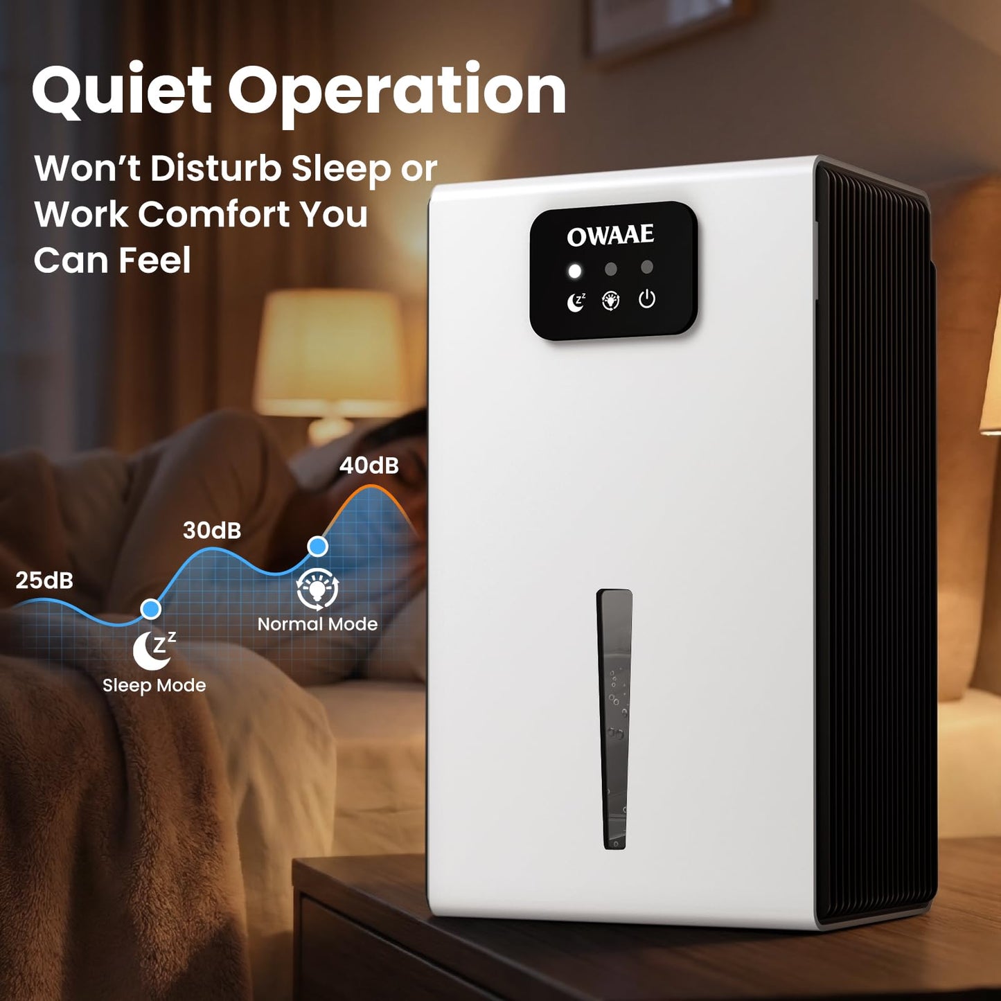 Dehumidifier, 1000 sq.ft Quiet Dehumidifiers for Home Bedroom Basement Bathroom with 95oz Water Tank, Sleep Mode, Auto Shut-Off 7 Colors LED Light, Grey