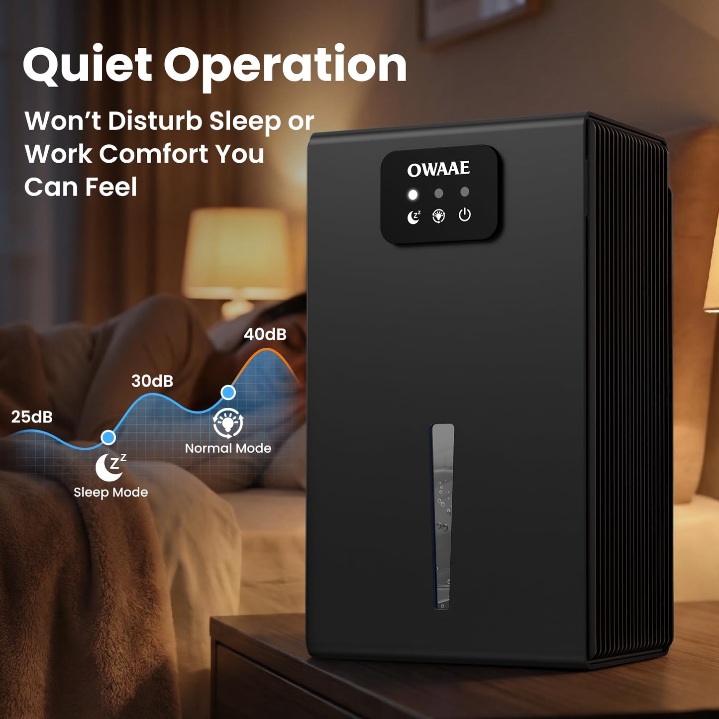 Dehumidifier, 1000 sq.ft Quiet Dehumidifiers for Home Bedroom Basement Bathroom with 95oz Water Tank, Sleep Mode, Auto Shut-Off 7 Colors LED Light, Grey