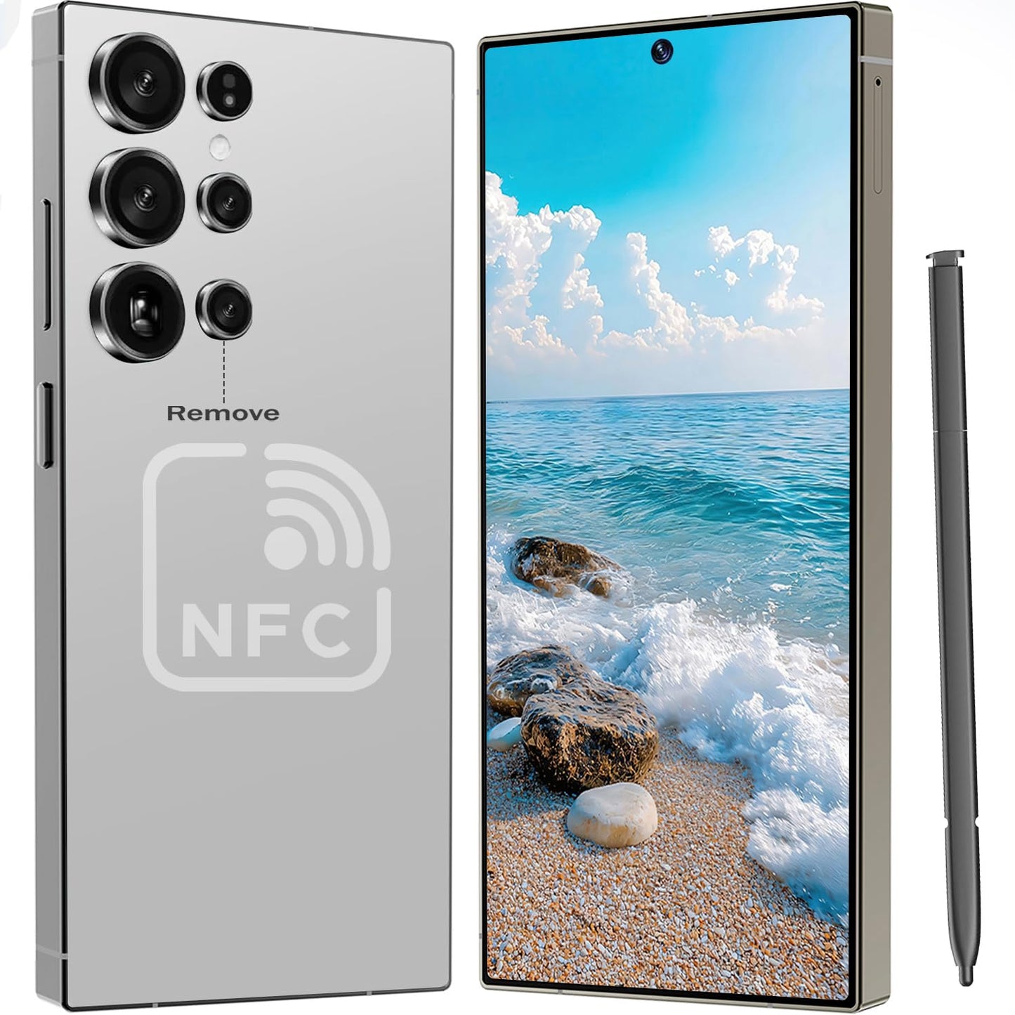 I25 Ultra Unlocked Cell Phone with NFC, 7000mAh Long Battery Life Smartphone,Built in Pen,6.8" HD Screen 12+1TB Unlocked Phones,5G/Dual SIM/Fingerprint Unlock/Face ID (Sky Blue)