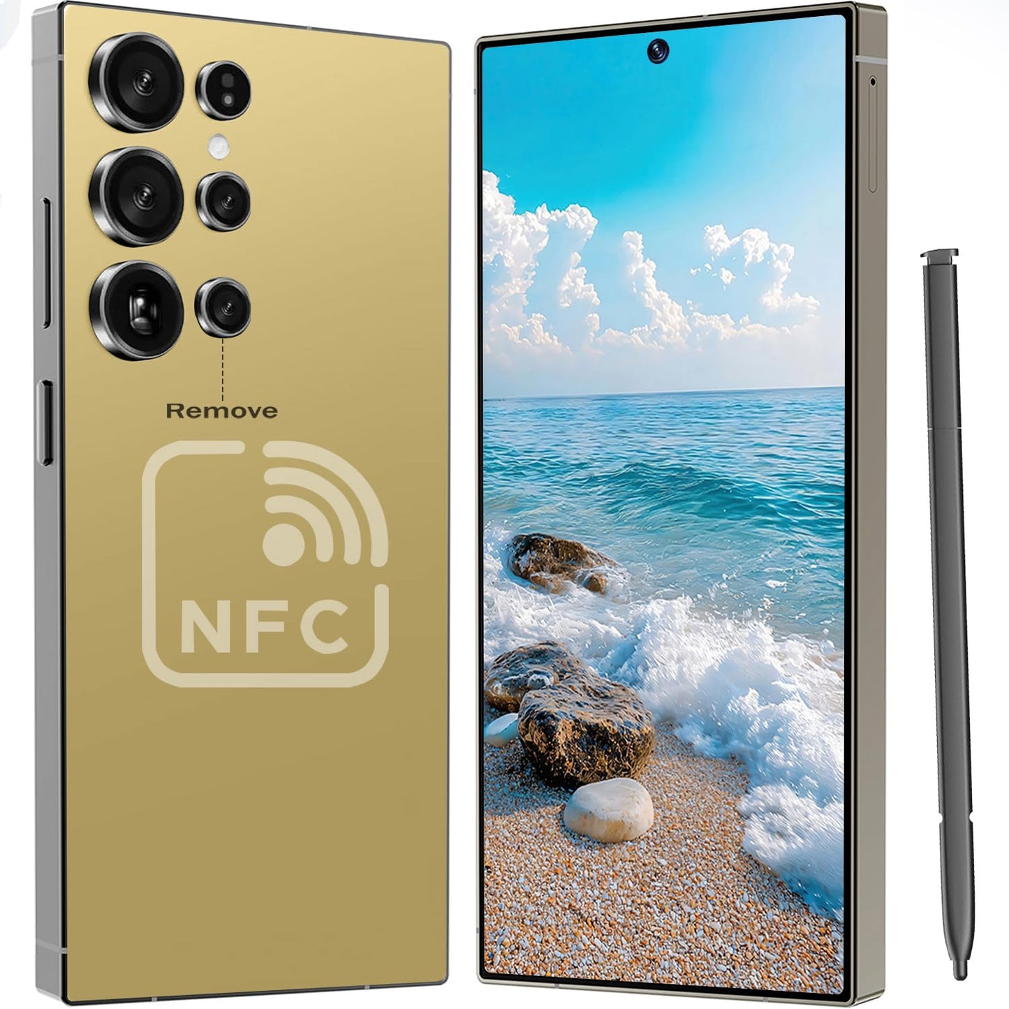 I25 Ultra Unlocked Cell Phone with NFC, 7000mAh Long Battery Life Smartphone,Built in Pen,6.8" HD Screen 12+1TB Unlocked Phones,5G/Dual SIM/Fingerprint Unlock/Face ID (Sky Blue)