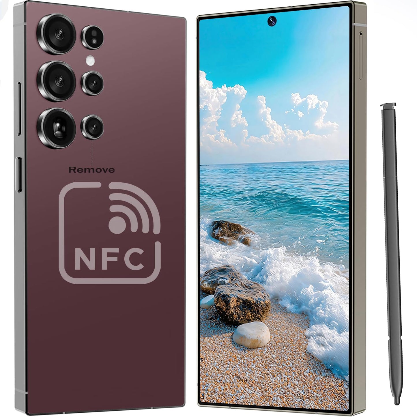 I25 Ultra Unlocked Cell Phone with NFC, 7000mAh Long Battery Life Smartphone,Built in Pen,6.8" HD Screen 12+1TB Unlocked Phones,5G/Dual SIM/Fingerprint Unlock/Face ID (Sky Blue)
