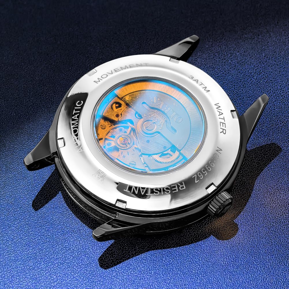 OLEVS Men's Leather Analog Quartz Watch - Luxury Chronograph Wristwatch with Date, Waterproof, Luminous - Dress Style