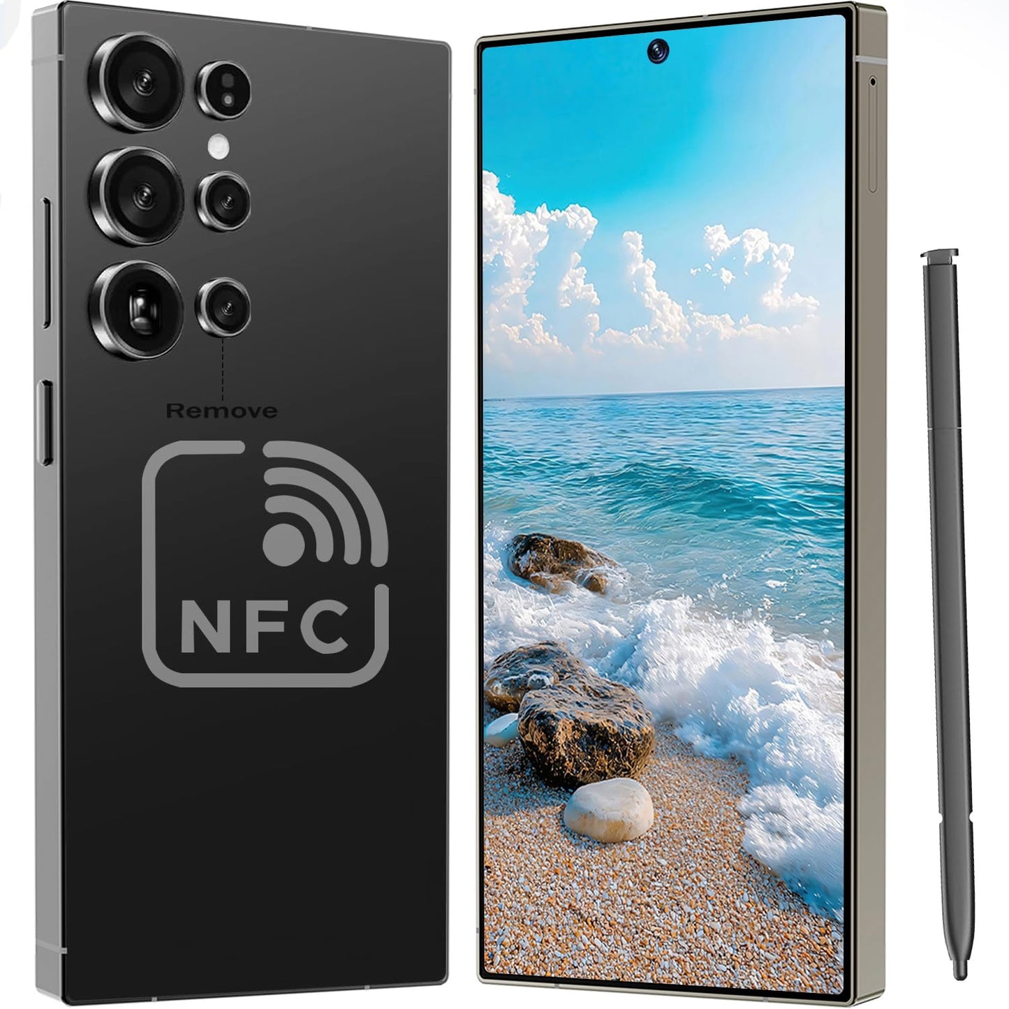 I25 Ultra Unlocked Cell Phone with NFC, 7000mAh Long Battery Life Smartphone,Built in Pen,6.8" HD Screen 12+1TB Unlocked Phones,5G/Dual SIM/Fingerprint Unlock/Face ID (Sky Blue)