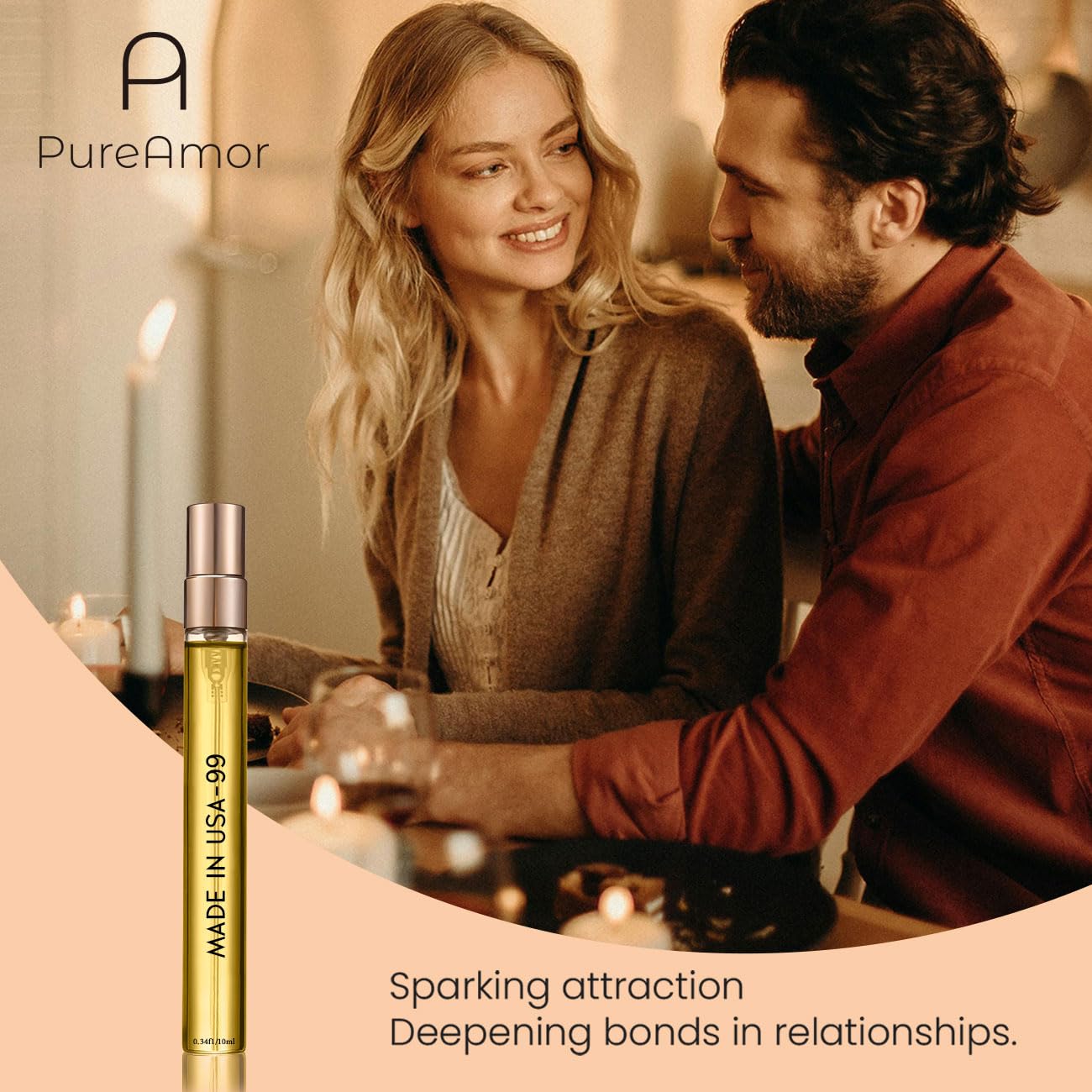 PUREAMOR Pheromones Perfumes for Women, No. 54 Vanilla Cream Scent, Vanilla Perfume Oil, Advanced Fragrance Perfume for Woman, 0.34fl./10ml Gourmand Parfum, Travel Size Perfumes for Women,Made in USA