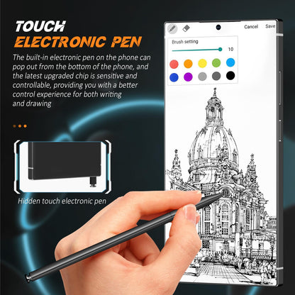 I25 Ultra Unlocked Cell Phone with NFC, 7000mAh Long Battery Life Smartphone,Built in Pen,6.8" HD Screen 12+1TB Unlocked Phones,5G/Dual SIM/Fingerprint Unlock/Face ID (Sky Blue)